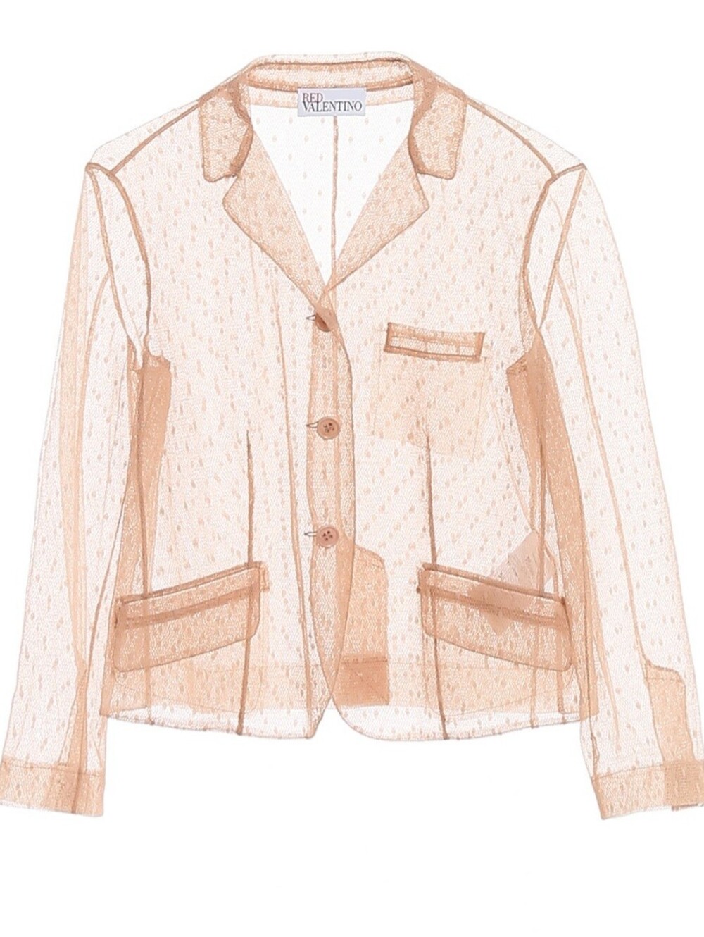 RED Valentino Sheer Blush Mesh Blazer Jacket|TR3CEB451GK